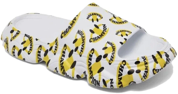Champion Meloso Squish Smile Ciabatte ''Bianco Giallo'' CP102209M Order Champion Meloso Squish Smile Ciabatte ''Bianco Giallo'' CP102209M