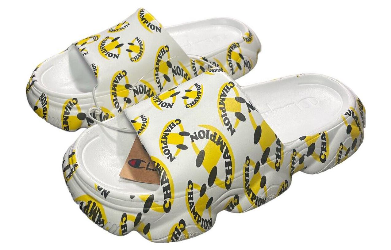Lookbook Champion Meloso Squish Smile Ciabatte ''Bianco Giallo'' CP102209M