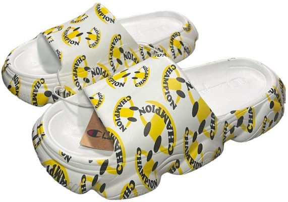 Champion Meloso Squish Smile Slide 'White Yellow' CP102209M Lookbook Champion Meloso Squish Smile Slide 'White Yellow' CP102209M