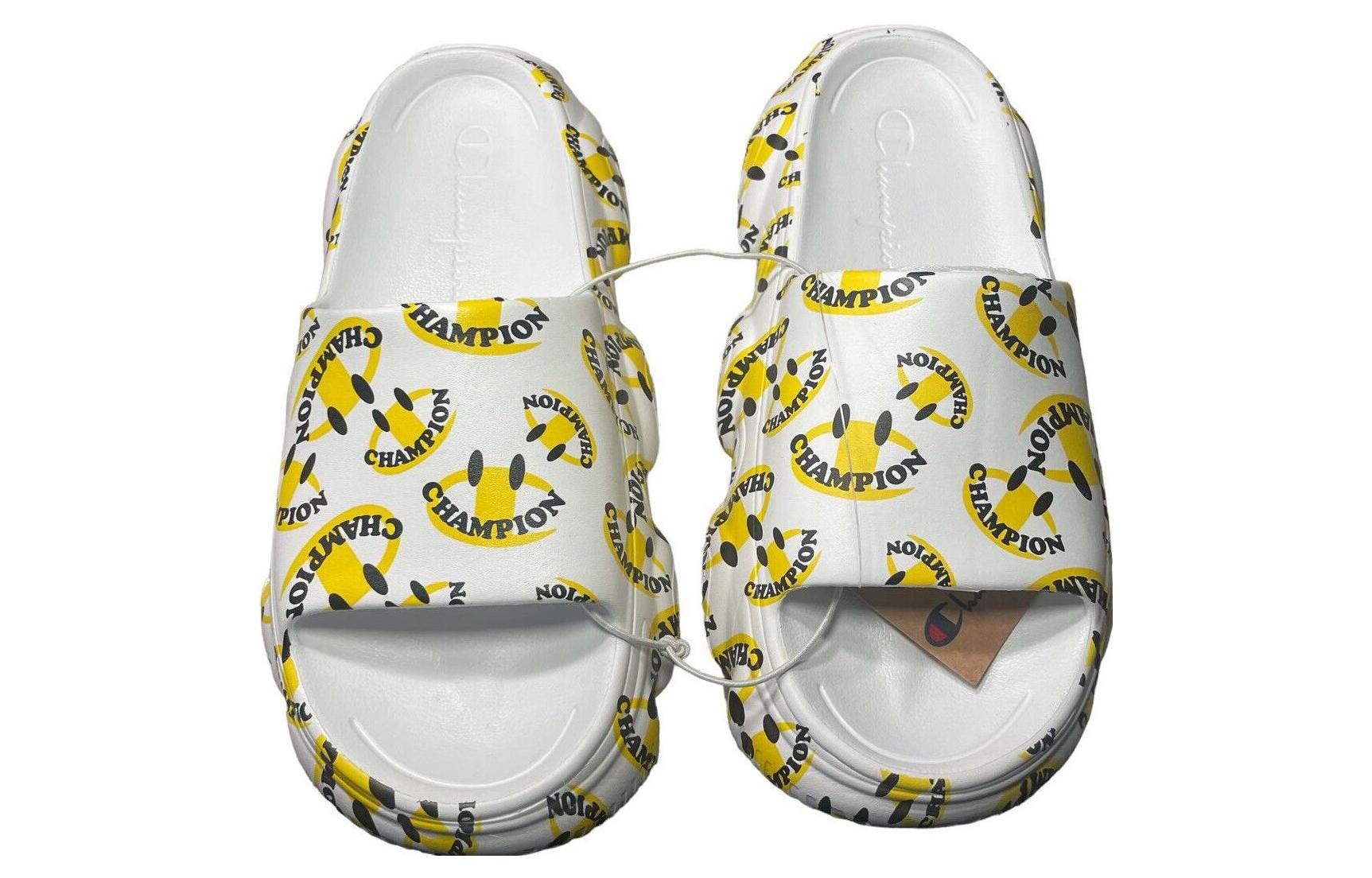 Shop Champion Meloso Squish Smile Ciabatte ''Bianco Giallo'' CP102209M