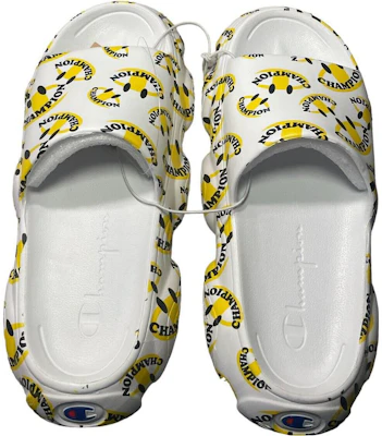 Champion Meloso Squish Smile Ciabatte ''Bianco Giallo'' CP102209M Purchase Champion Meloso Squish Smile Ciabatte ''Bianco Giallo'' CP102209M