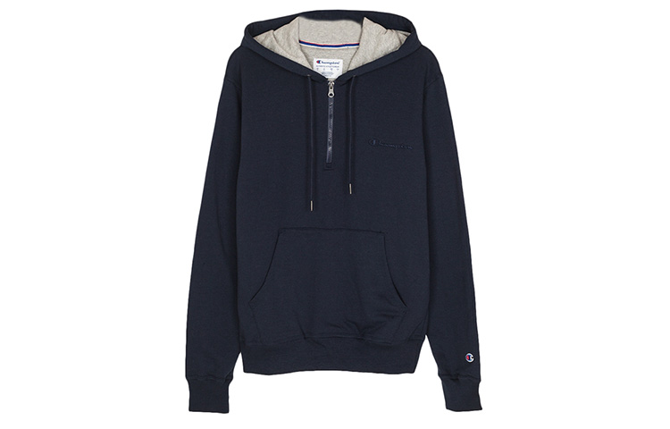 Champion Men’s Small Logo Fleece Pullover Hoodie Navy Blue (US Version) S0892-Y08009-031
