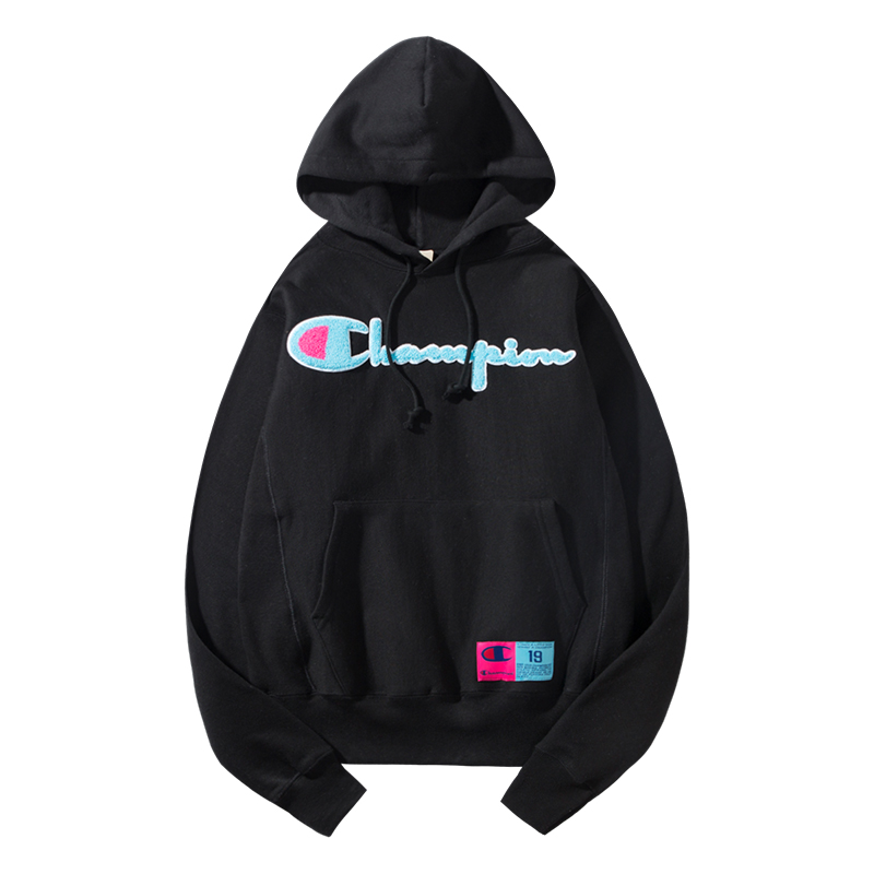 Champion Multicolor Script Logo Fleece Pullover Sweatshirt - Unisex Couple Style GF68-Y08212-BKC