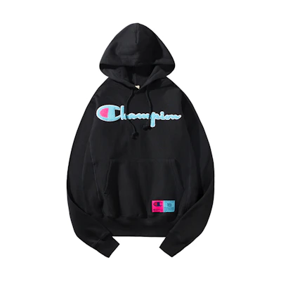 Champion Multicolor Script Logo Fleece Pullover Sweatshirt - Unisex Couple Style GF68-Y08212-BKC