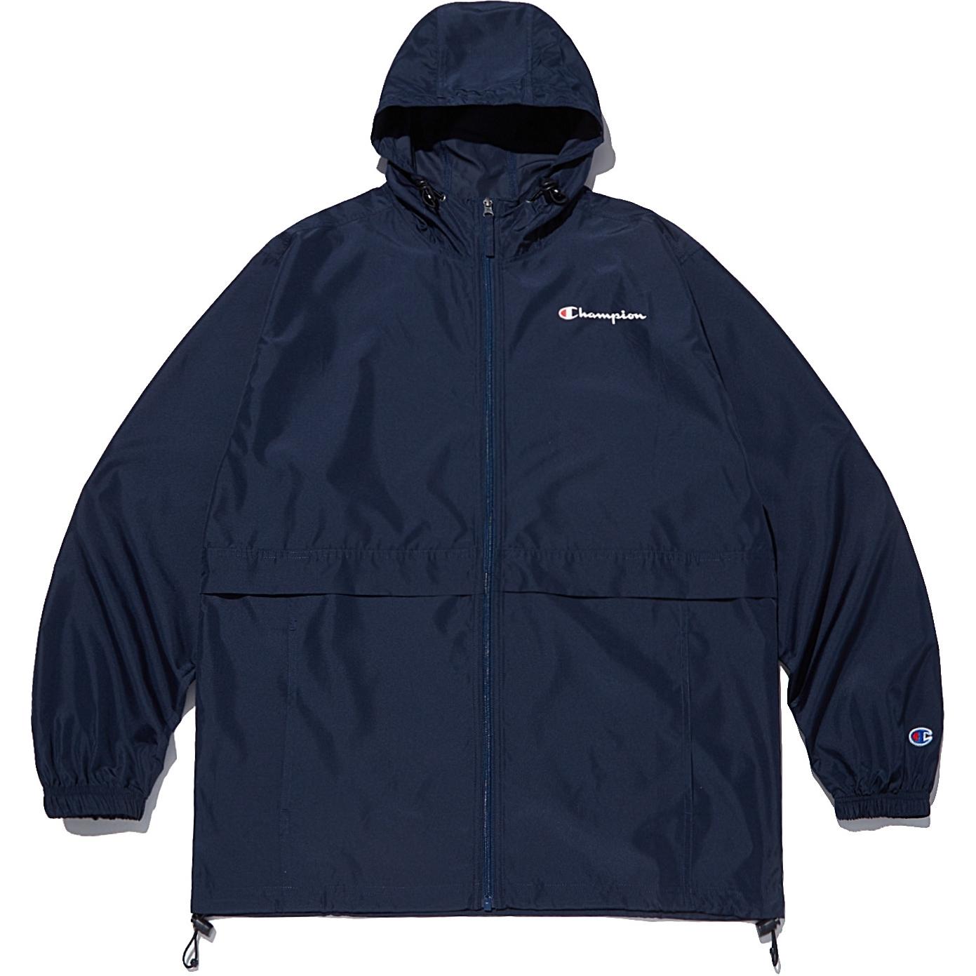 Champion Navy Blue Logo Elastic Cuff Zip-Up Hoodie Jacket Unisex CKJA4F010N2