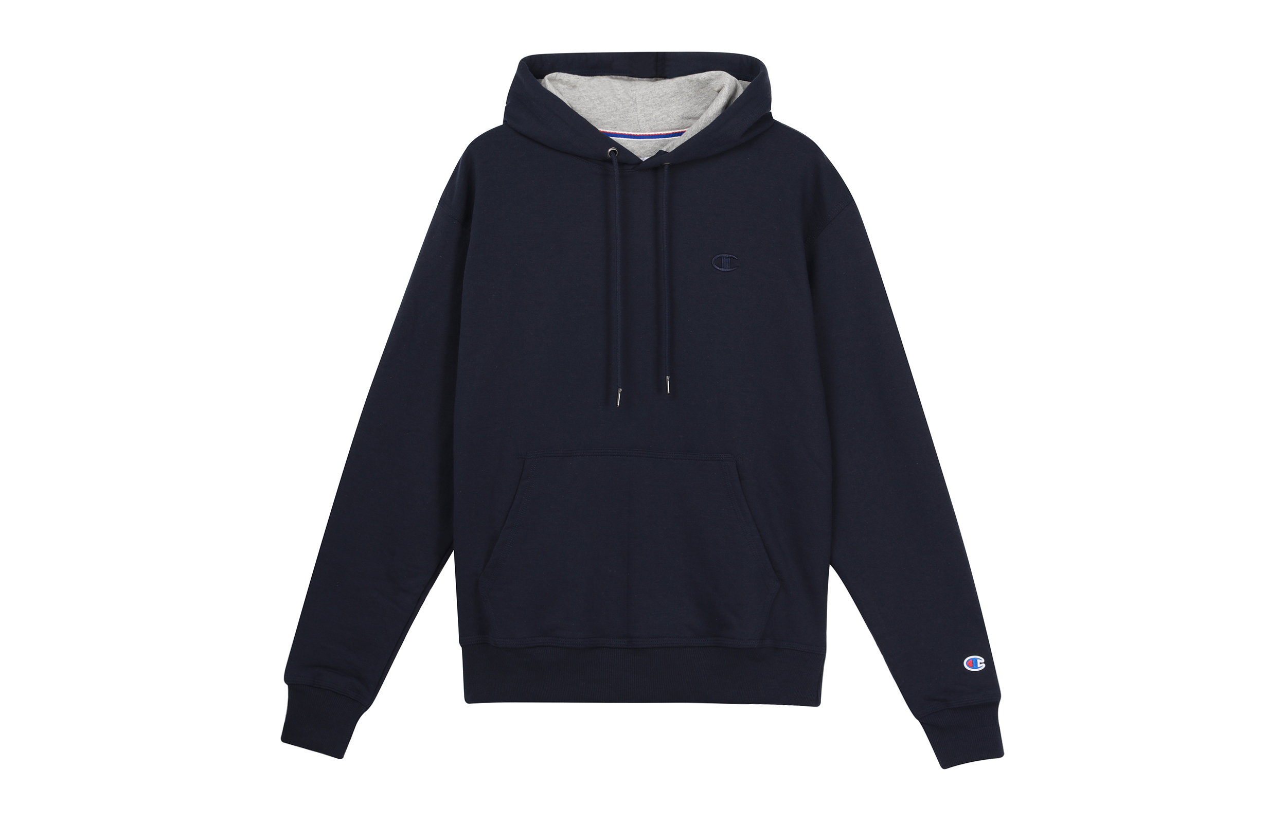 Champion Navy Pullover Hoodie with Logo on Chest & Sleeve - Unisex (US Version) S0889-407D55-031