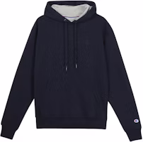 Champion Navy Pullover Hoodie with Logo on Chest & Sleeve - Unisex (US Version) S0889-407D55-031 Champion Navy Pullover Hoodie with Logo on Chest & Sleeve - Unisex (US Version) S0889-407D55-031