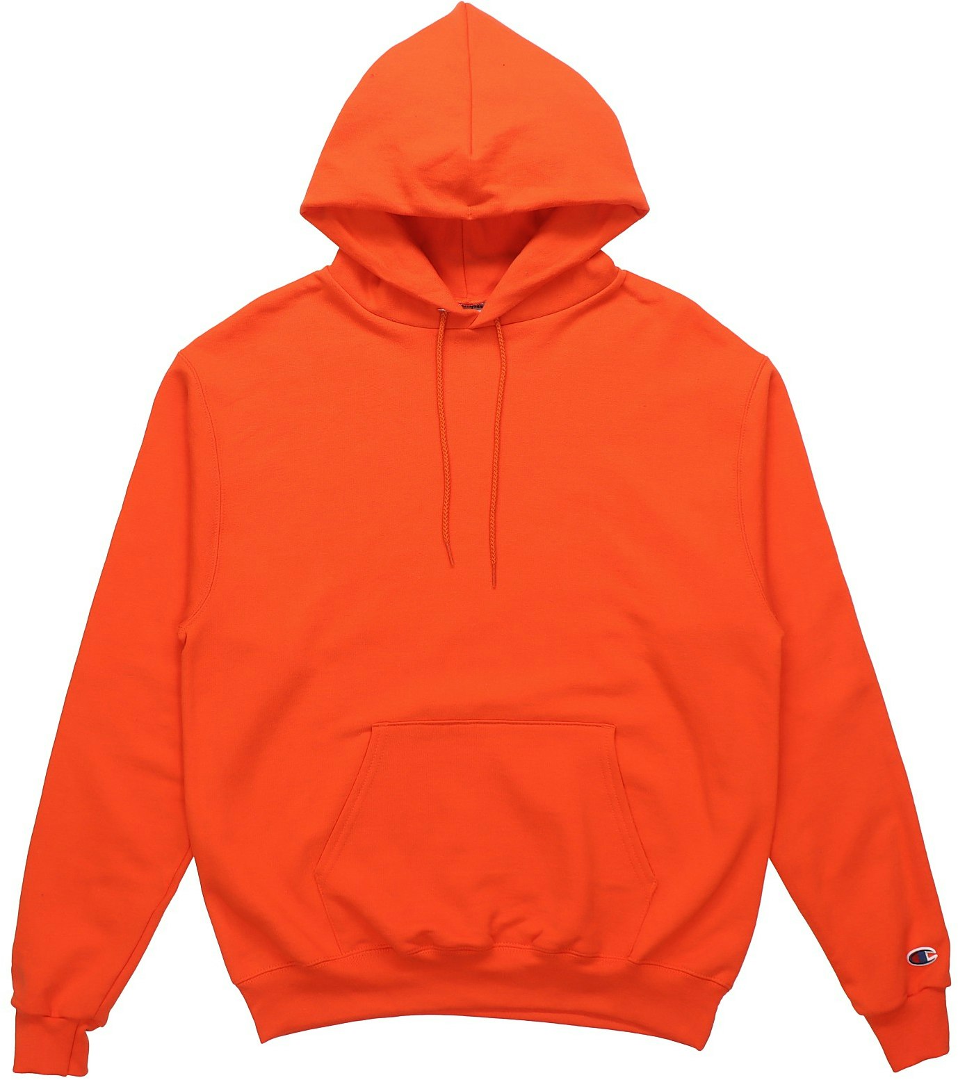 champion-orange-pullover-fleece-sweatshirt-with-sleeve-logo-unisex-us-version-s700-on