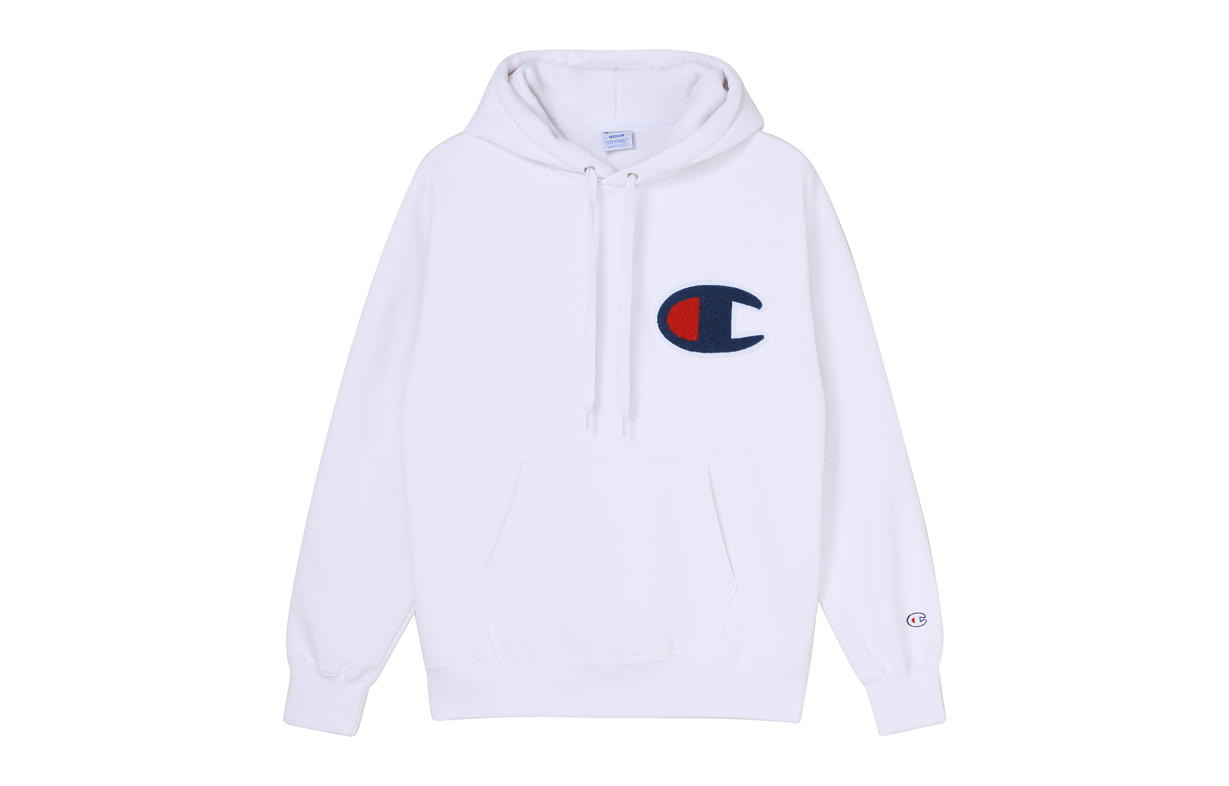 Champion Oversized Logo Fleece Hoodie White (Unisex, Japanese Edition) C3-E127