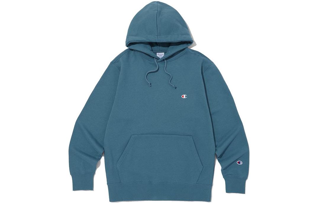 Champion Oversized Pullover Hoodie Solid Color - Peacock Blue CKTS3F521T2