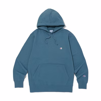 Champion Oversized Pullover Hoodie Solid Color - Peacock Blue CKTS3F521T2