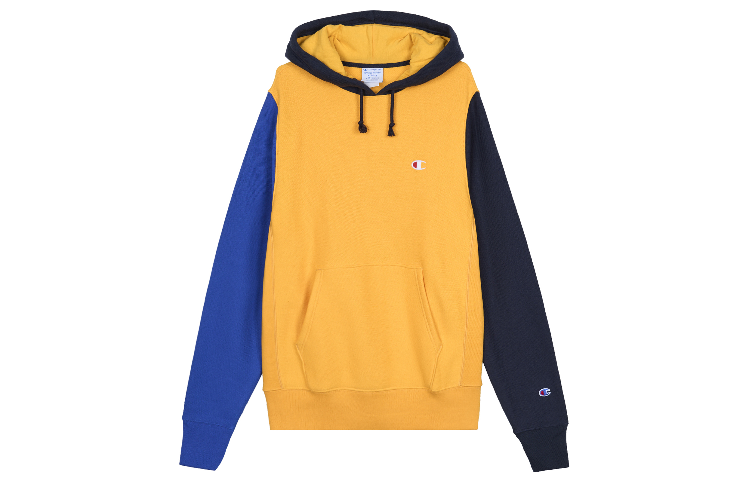 Champion Patchwork Embroidered Small C Fleece Pullover Unisex Yellow Sweater S2794-GNR