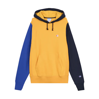 Champion Patchwork Embroidered Small C Fleece Pullover Unisex Yellow Sweater S2794-GNR