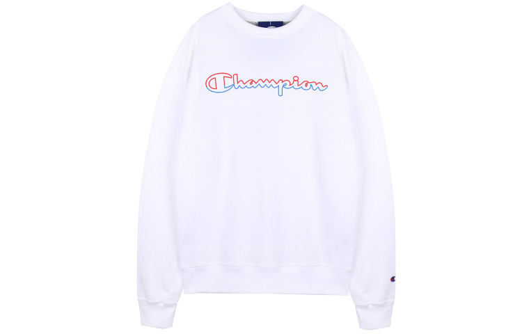 Champion Phantom Grass Script Logo Fleece Pullover Unisex White Winter Sweatshirt GF88H-Y08126-WHC