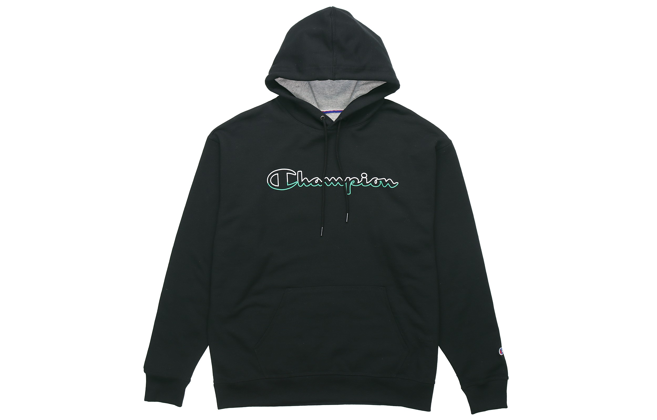 Champion Phantom Grass Script Logo Fleece Pullover Hoodie Unisex Black GF89H-Y08126-BKC