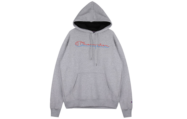 Champion Phantom Grass Script Logo Pullover Hoodie Unisex Light Grey GF89H-Y08126-1IC