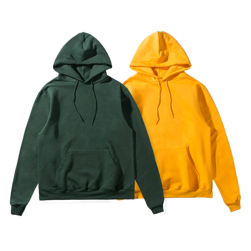 Champion Plain Hoodie Pullover Casual Unisex Long-Sleeve 2-Pack S700-2-PACKINKGREEN+GOLDYELLOW
