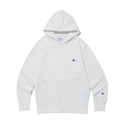 Champion Plain Logo Embroidered Hoodie Jacket Unisex CKTS3F721WT