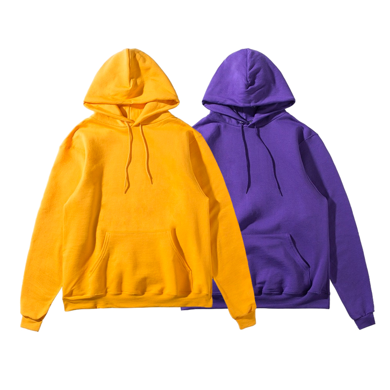 Champion Plain Pullover Hoodie Unisex - Loose Fit, Long Sleeve, 2-Pack S700-2-PACKGOLDYELLOW+PURPLE