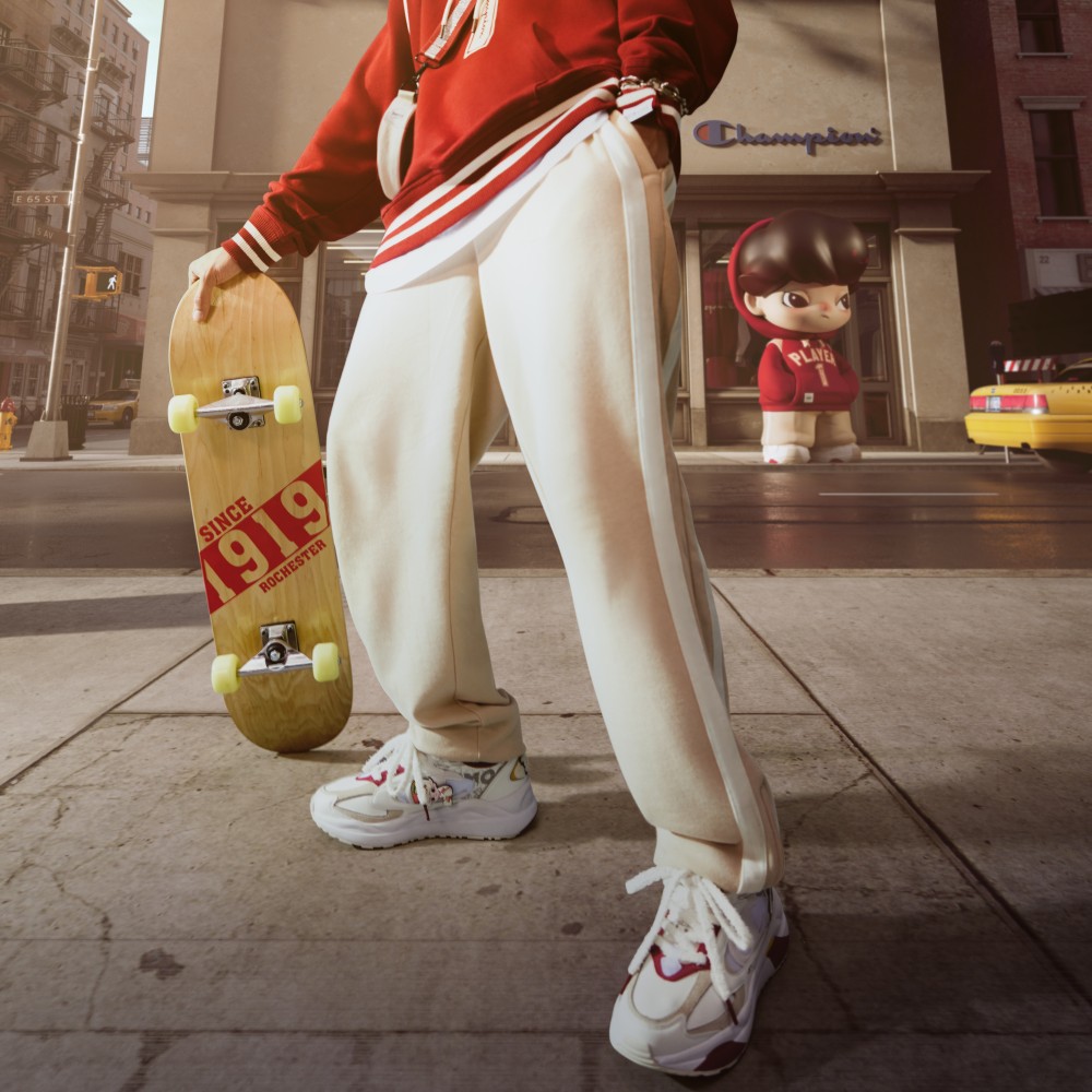 Champion POP MART Retro Sports 'Colorblock Dad Shoe Red' 圖 6