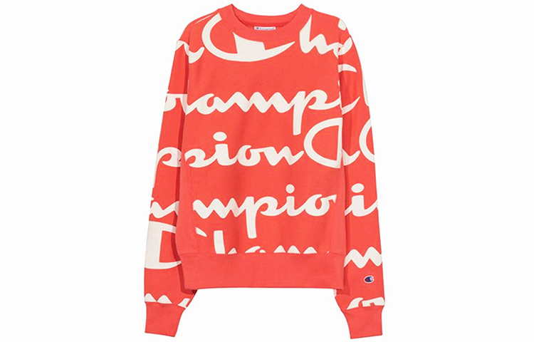 Champion Premium All-Over Logo Print Hoodie Orange (US Edition) S2973-LNZ