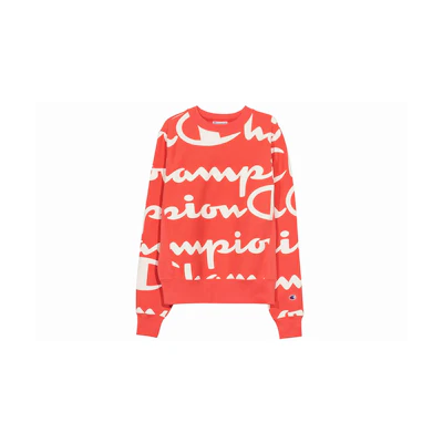 Champion Premium All-Over Logo Print Hoodie Orange (US Edition) S2973-LNZ