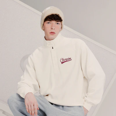 Champion Premium Fleece 1/4 Zip Embroidered Logo Sweatshirt Unisex European Fit EM-YSW23 Details for Champion Premium Fleece 1/4 Zip Embroidered Logo Sweatshirt Unisex European Fit EM-YSW23