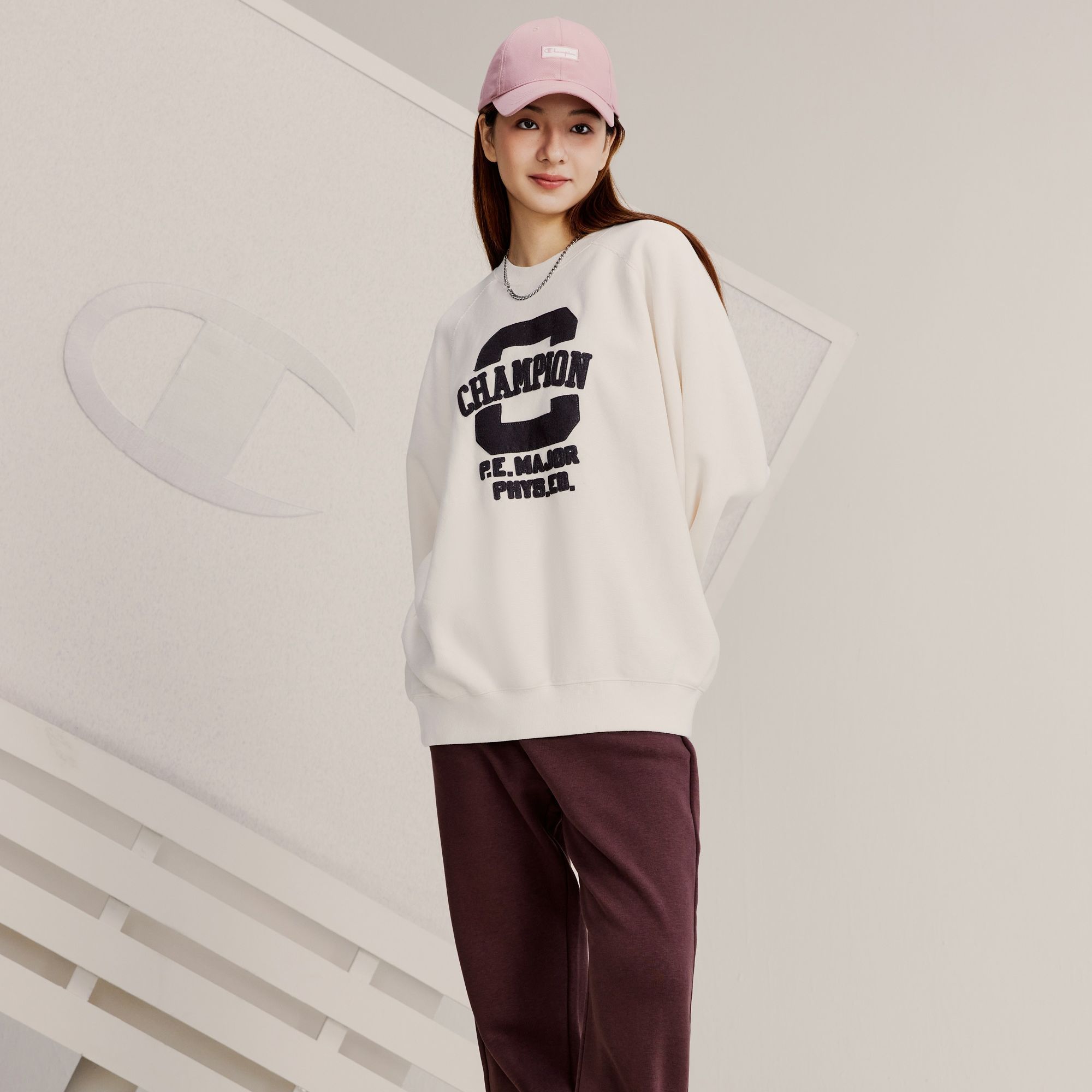 Purchase Champion Premium Fleece Letter Print Unisex Crewneck Sweatshirt - European Fit EM-YSW21
