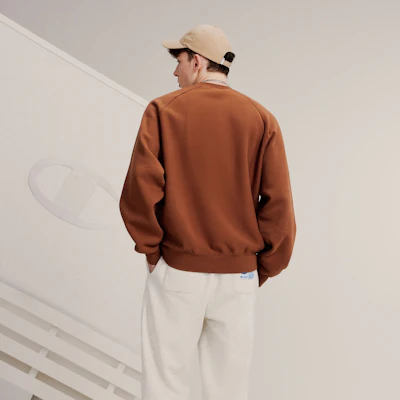 Champion Premium Fleece Letter Print Unisex Crewneck Sweatshirt - European Fit EM-YSW21 1