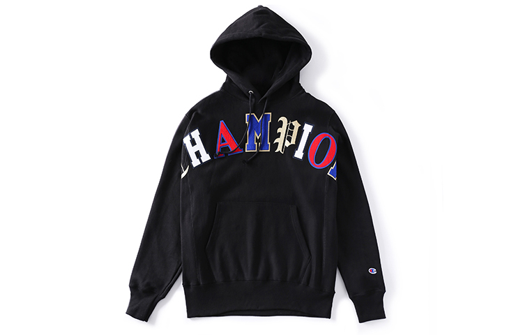 Champion Premium Fleece Pullover Hoodie Black - Unisex Couple Style GF68-Y07986-BKC