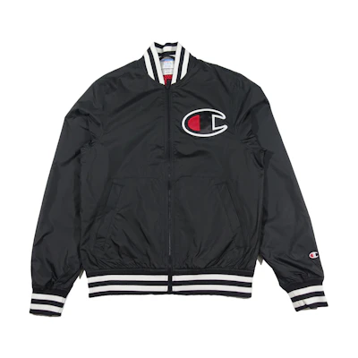 Champion Premium Large C Embroidered Baseball Jacket Unisex Black Edition V1941-549334-003