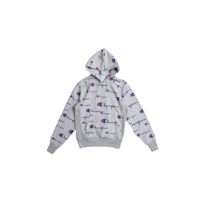 Champion Premium Logo Print Fleece Pullover Hoodie Unisex Couples Grey S2974-8u