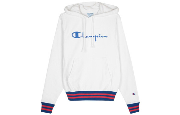 Champion Premium Reverse Weave Embroidered Retro Hoodie White Unisex US Edition S3290-550025-045