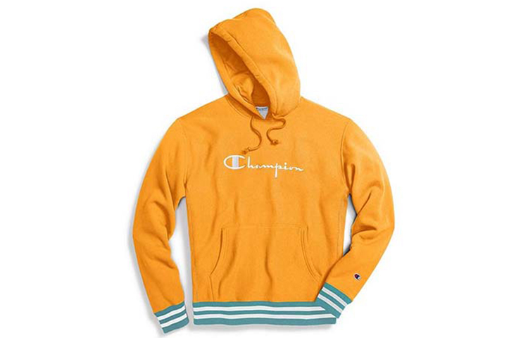 Champion Premium RW Embroidered Script Hoodie Yellow Unisex Retro USA Edition S3290-550025-256