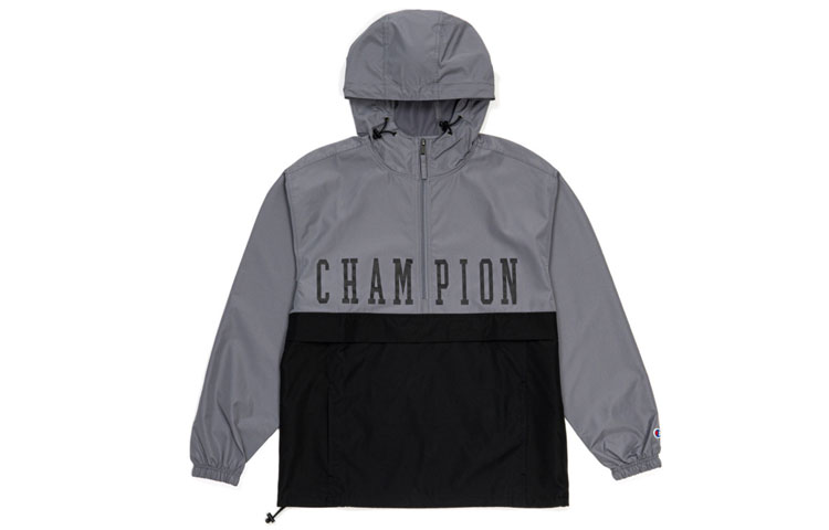Champion Printed Colorblock Lightweight Windbreaker Jacket Unisex Grey Gift Idea UM-SJK02-M350