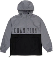 Champion Printed Colorblock Lightweight Windbreaker Jacket Unisex Grey Gift Idea UM-SJK02-M350 Champion Printed Colorblock Lightweight Windbreaker Jacket Unisex Grey Gift Idea UM-SJK02-M350