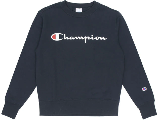 champion-printed-logo-navy-blue-crewneck-sweatshirt-unisex-japan-edition-c3-h004-navy