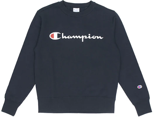 Champion 日版印花标志海军蓝色圆领卫衣男女款 C3-H004NAVY Buy Champion 日版印花标志海军蓝色圆领卫衣男女款 C3-H004NAVY