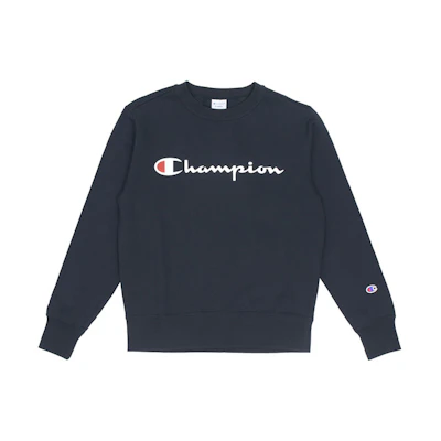 Champion Printed Logo Navy Blue Crewneck Sweatshirt Unisex Japan Edition C3-H004NAVY
