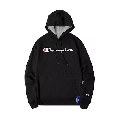 Champion Printed Pullover Hoodie Black ( Casual Wear) CHA-GF89H-Y06794