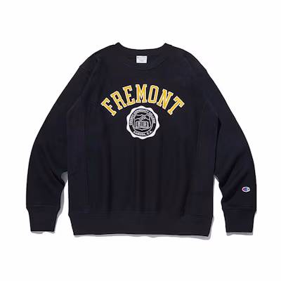 Champion Pullover Crewneck Sweatshirt Black with Letter Print CKTS3F304BK