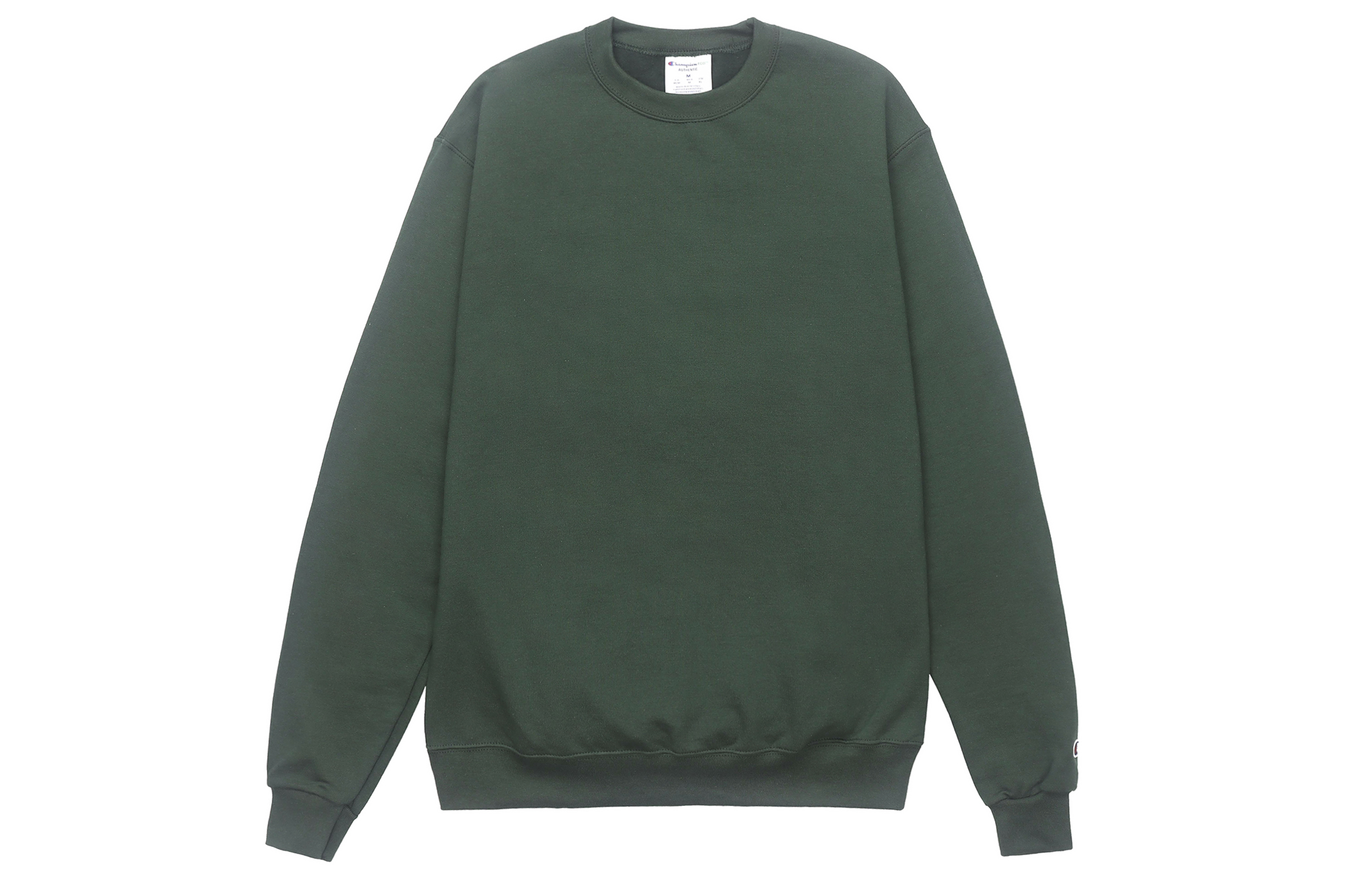 Champion Pullover Cuffed Logo Fleece Crewneck Sweater Green Unisex US Edition S600-14
