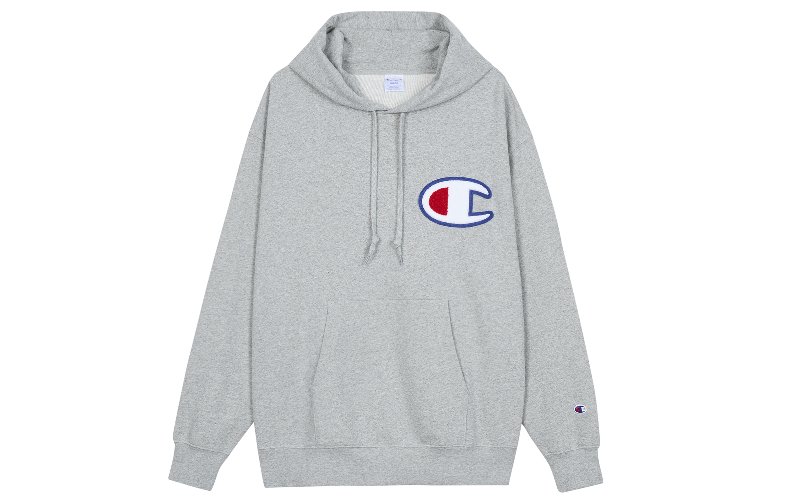 Champion Pullover Hoodie Logo Oxford Gray Unisex Couple Style C3-R101-C070