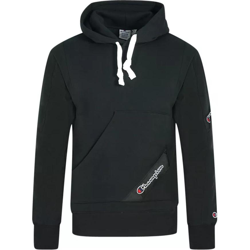 Champion Pullover Hoodie with Letter Print - Black 216549-KK001
