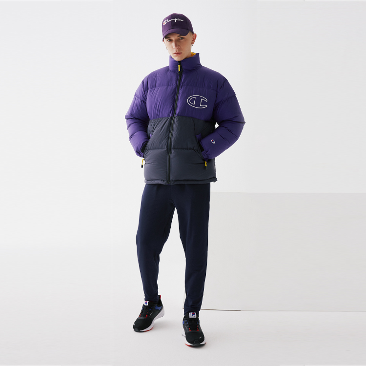 Lookbook 冠军 紫色拼接羽绒夹克 C3-S607-M950