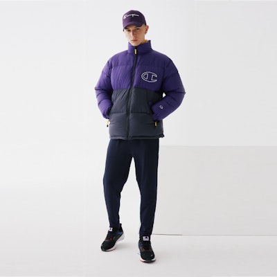 冠军 紫色拼接羽绒夹克 C3-S607-M950 Lookbook 冠军 紫色拼接羽绒夹克 C3-S607-M950