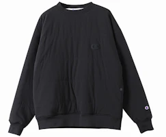 Champion Quilted Waterproof Pocket Sweatshirt Japan Edition Unisex Black C3-Q609 Champion Quilted Waterproof Pocket Sweatshirt Japan Edition Unisex Black C3-Q609