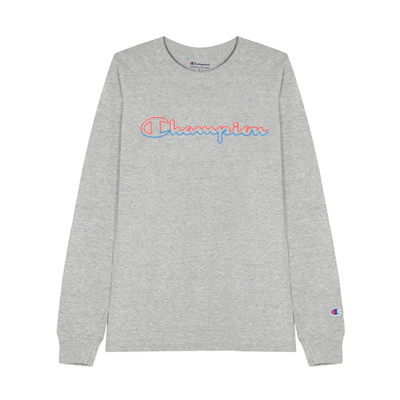 Champion Rainbow Script Logo Crewneck Sweatshirt Unisex Grey (US Version) GF88H-Y08126-11C