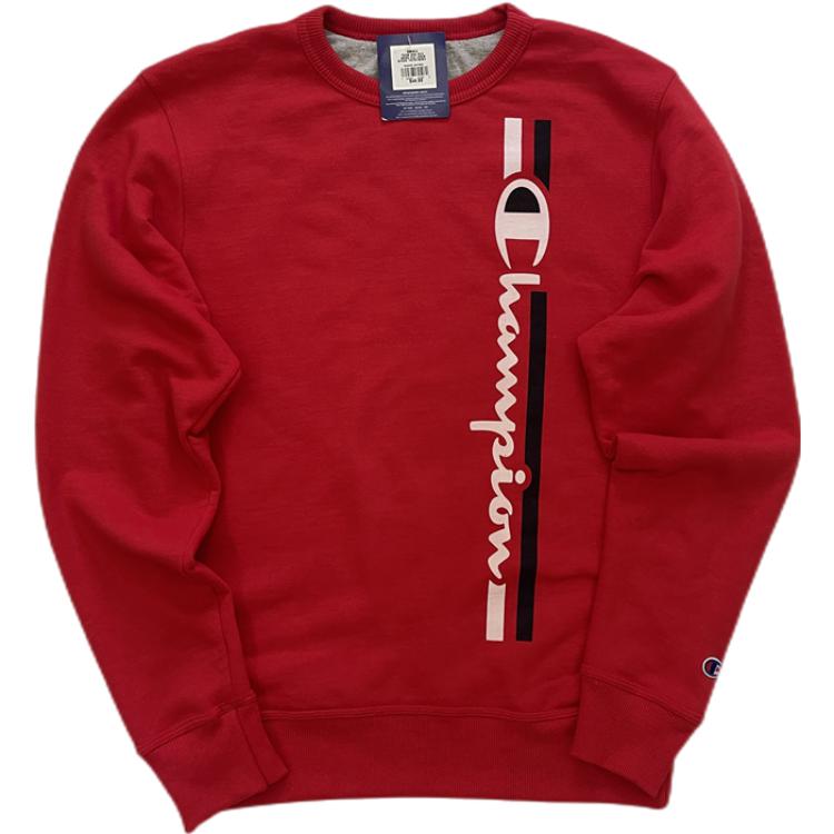 Champion Red Pullover with Cursive Logo Print Winter Hoodie Unisex (US Version) GF88H-Y07973-2WC