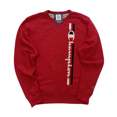 Champion Red Pullover with Cursive Logo Print Winter Hoodie Unisex (US Version) GF88H-Y07973-2WC